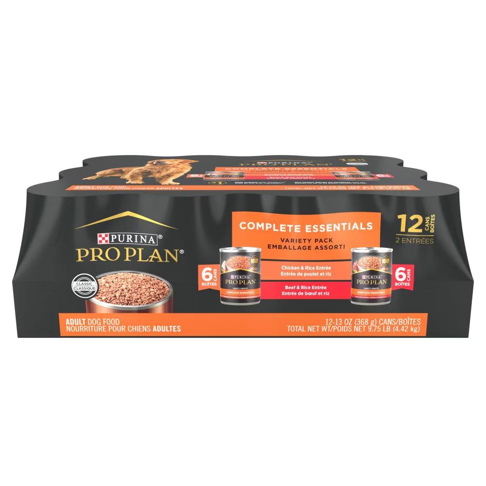 Complete Essentials Entrée Classic Beef & Rice, Chicken & Rice Wet Dog Food Variety Pack 12 Count