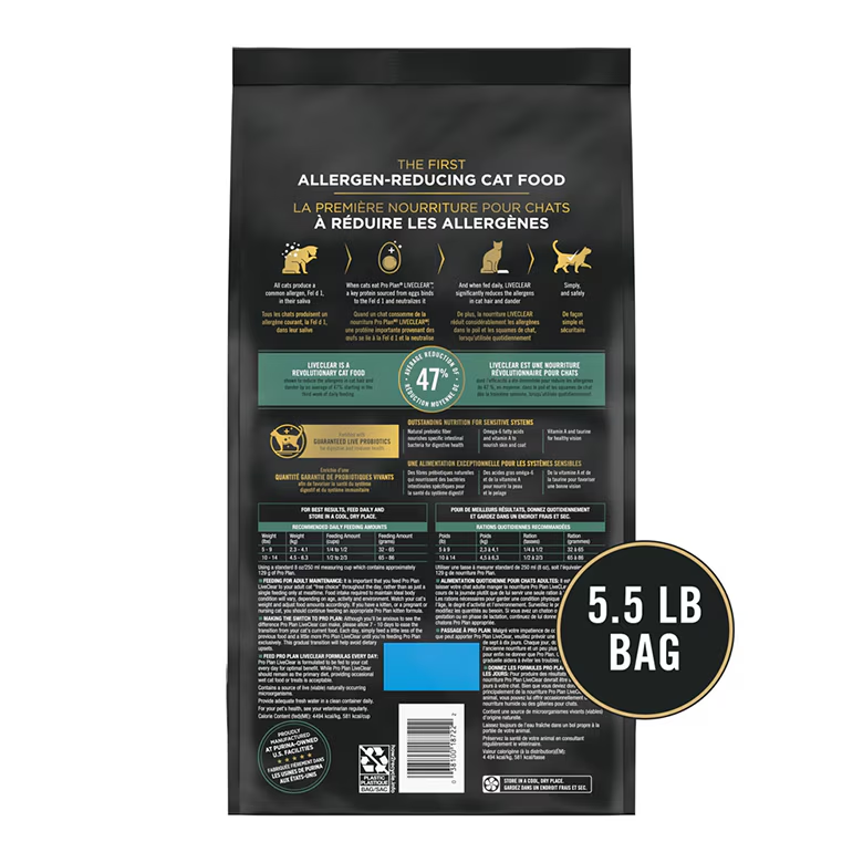 LiveClear Adult Sensitive Skin & Stomach Turkey and Oatmeal Allergen Reducing Dry Cat Food - Image 3