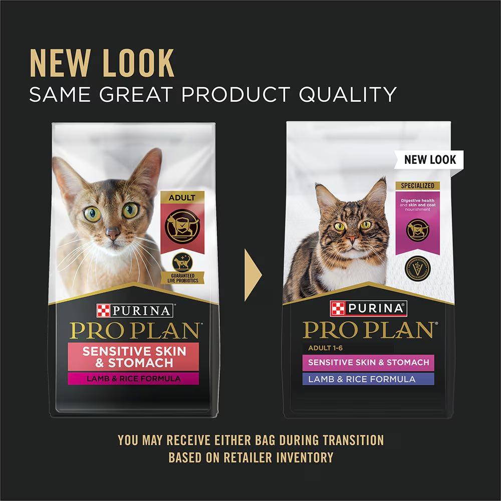 Pro Plan Adult Sensitive Skin & Stomach Lamb & Rice Formula Dry Cat Food - Image 9